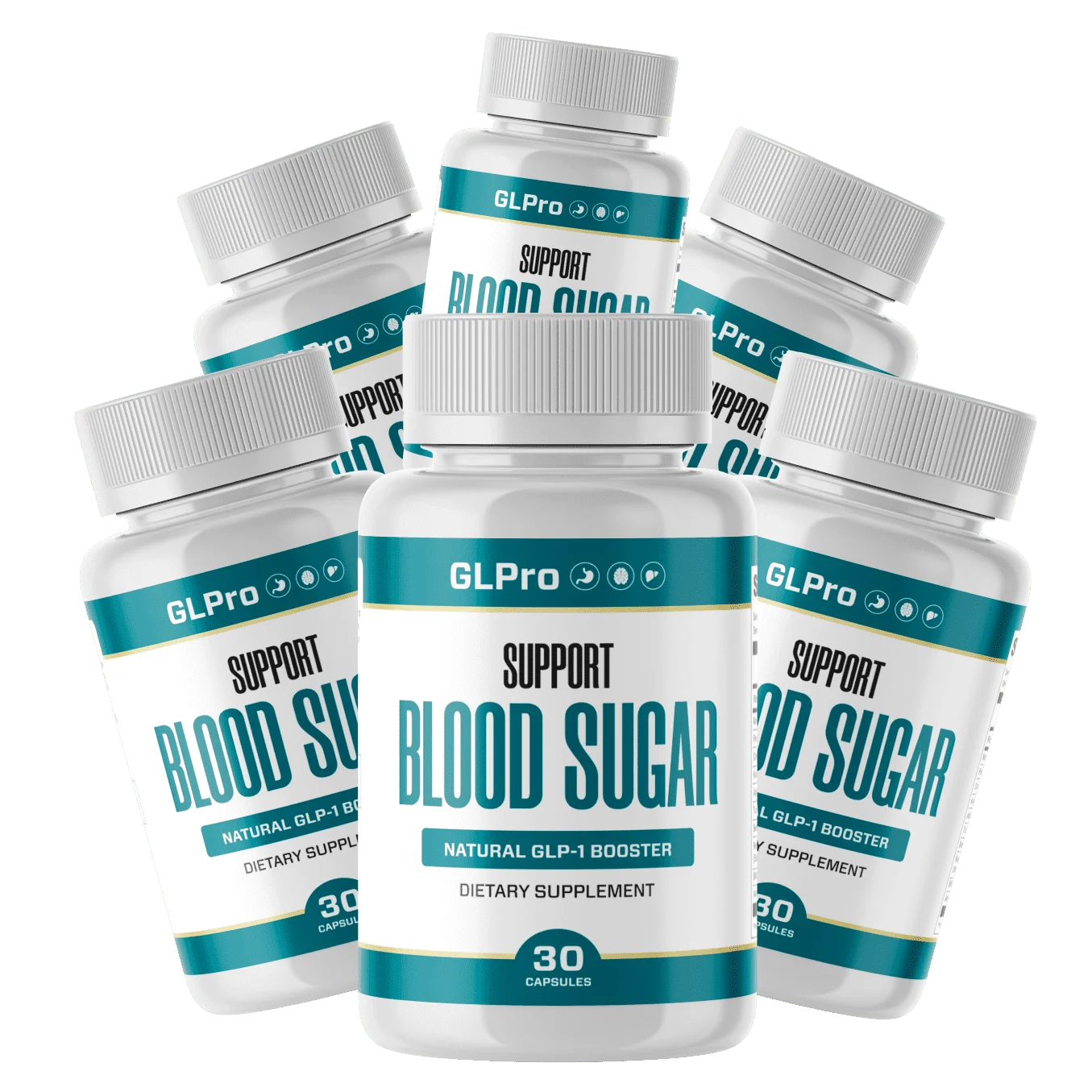 GLPro blood sugar support supplement bottles